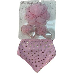 Bow Fancy Baby Girl 3 Piece Set Headband Booties Bandana